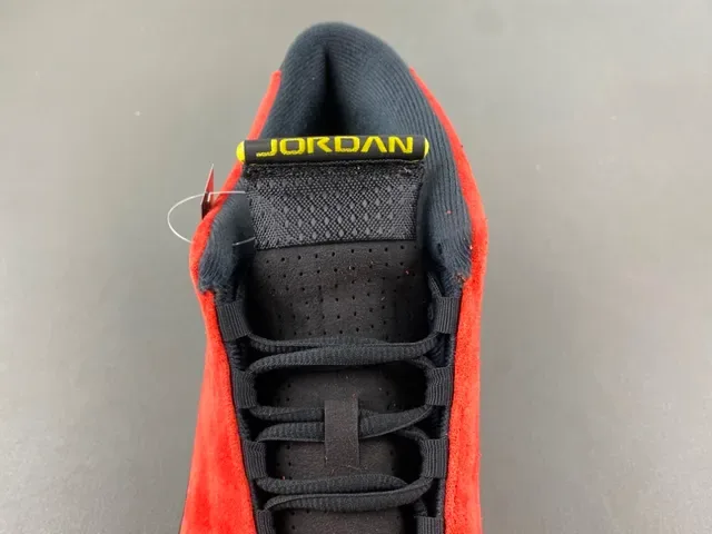 Air Jordan 14 Tênis de Basquete de Suede Vermelho com Fibra de Carbono 6