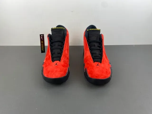 Air Jordan 14 Tênis de Basquete de Suede Vermelho com Fibra de Carbono 11