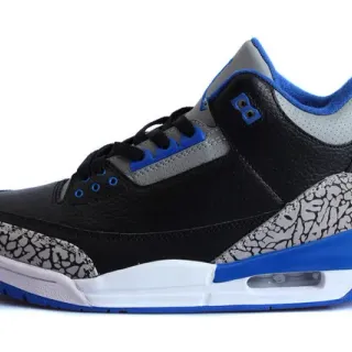 Air Jordan 3 Negro Cemento Azul Zapatos de Baloncesto