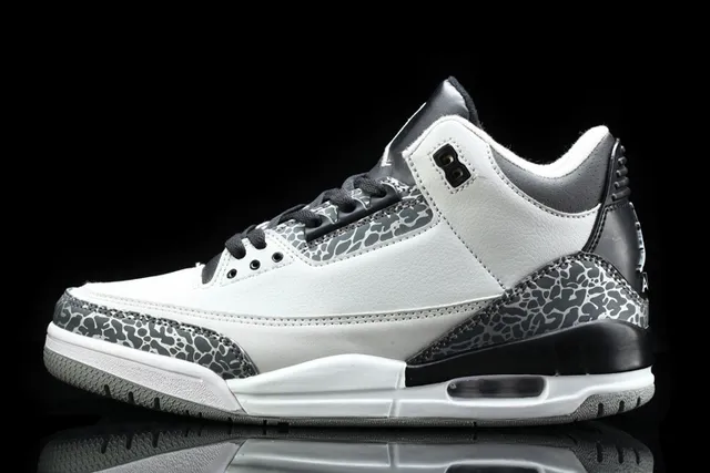 Air Jordan 3 Black Cement Blue Basketball Shoes 3