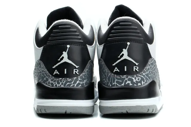 Air Jordan 3 Black Cement Blue Basketball Shoes 6