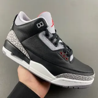 Air Jordan 3 Black Cement Elephant Print Basketball Shoes
