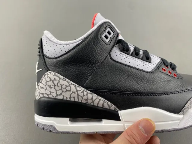 Air Jordan 3 Black Cement Elephant Print Basketball Shoes 3
