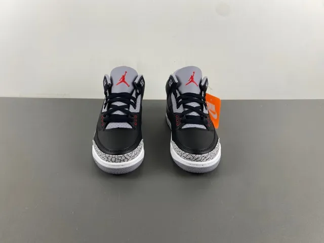 Air Jordan 3 Black Cement Elephant Print Basketball Shoes 11