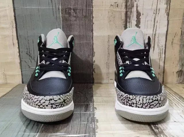 Air Jordan 3 Cement Grey Black Mint Green Basketball Shoes 2