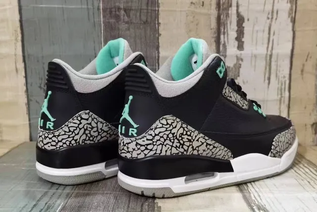 Air Jordan 3 Cement Grey Black Mint Green Basketball Shoes 4
