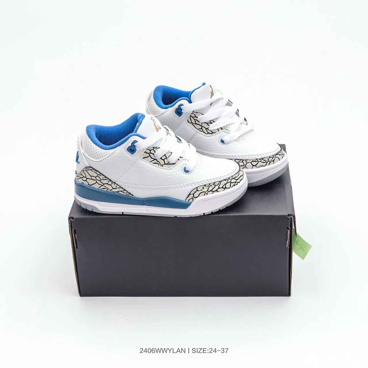 Air Jordan 3 बच्चों के सफ़ेद नारंगी एलिफ़ेंट प्रिंट बास्केटबॉल जूते 14