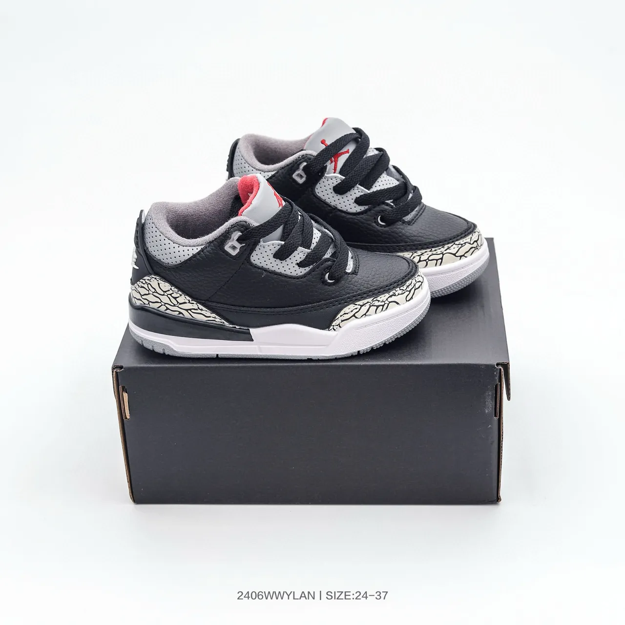 Air Jordan 3 बच्चों के सफ़ेद नारंगी एलिफ़ेंट प्रिंट बास्केटबॉल जूते 16
