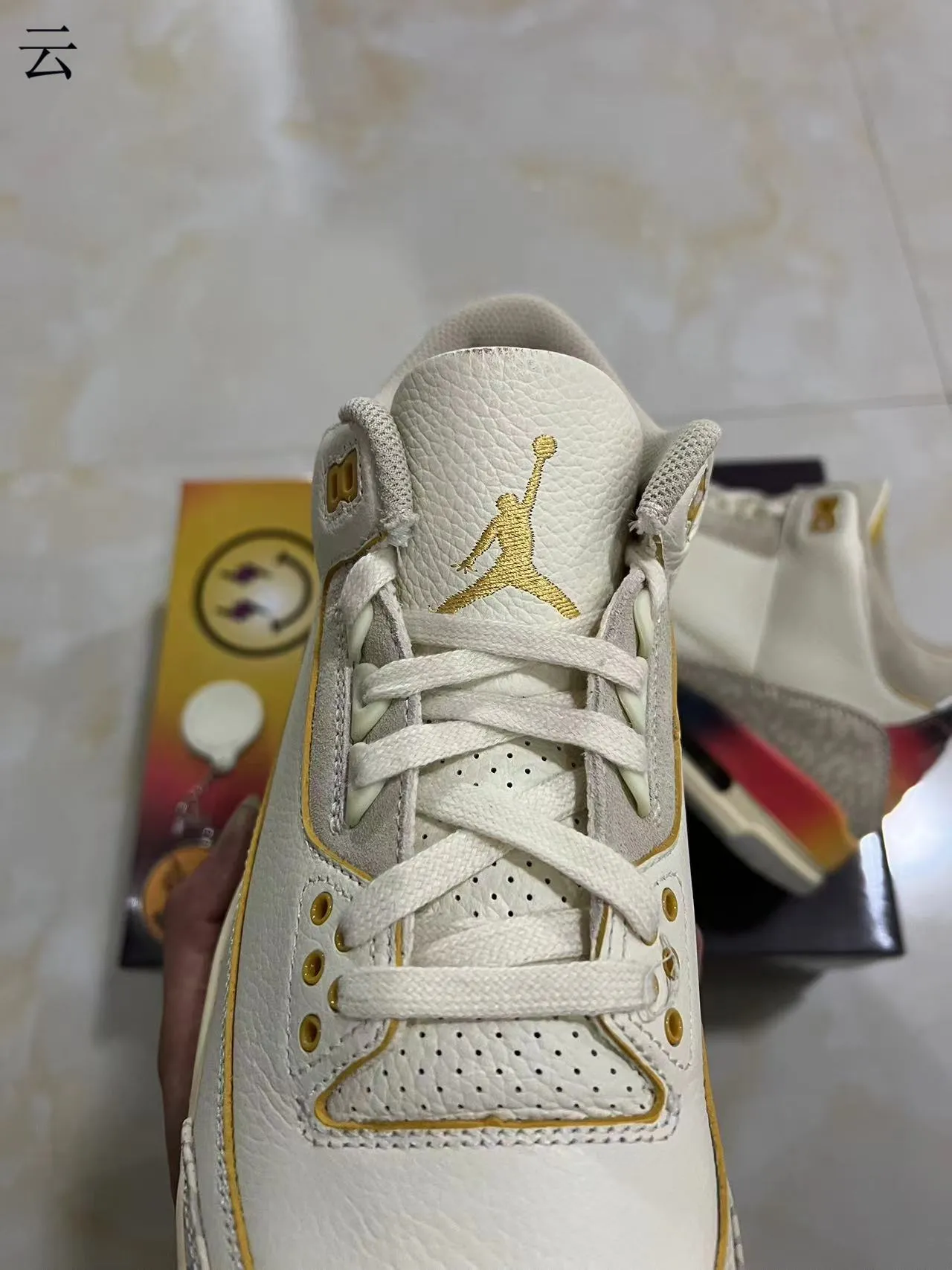 Air Jordan 3 Off-White Elephant Print Gradient Heel Basketball Shoes 4