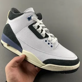 Air Jordan 3 White Black Blue Basketball Shoes