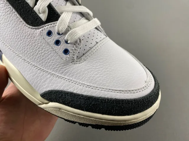 Air Jordan 3 White Black Blue Basketball Shoes 2