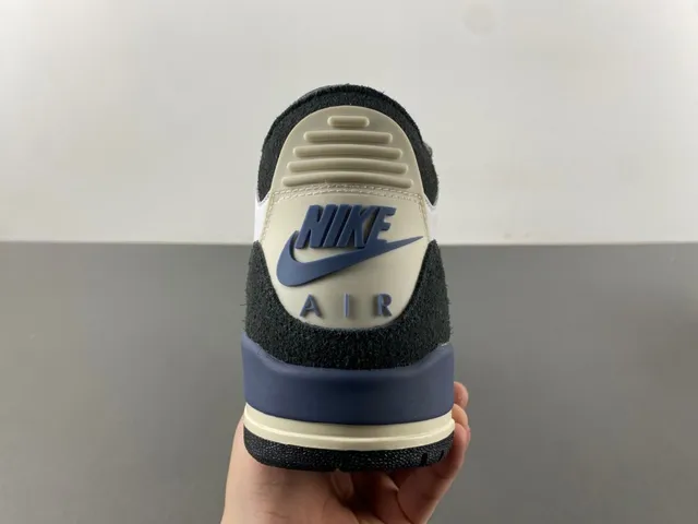 Air Jordan 3 White Black Blue Basketball Shoes 4