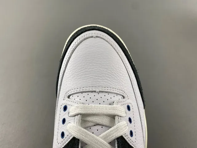 Air Jordan 3 White Black Blue Basketball Shoes 5