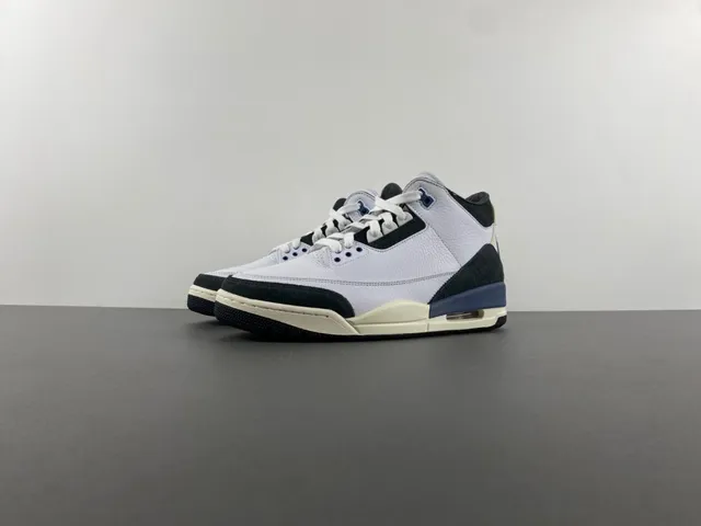 Air Jordan 3 White Black Blue Basketball Shoes 13