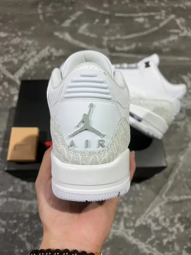 Air Jordan 3 White Elephant Print Basketball Shoes 8