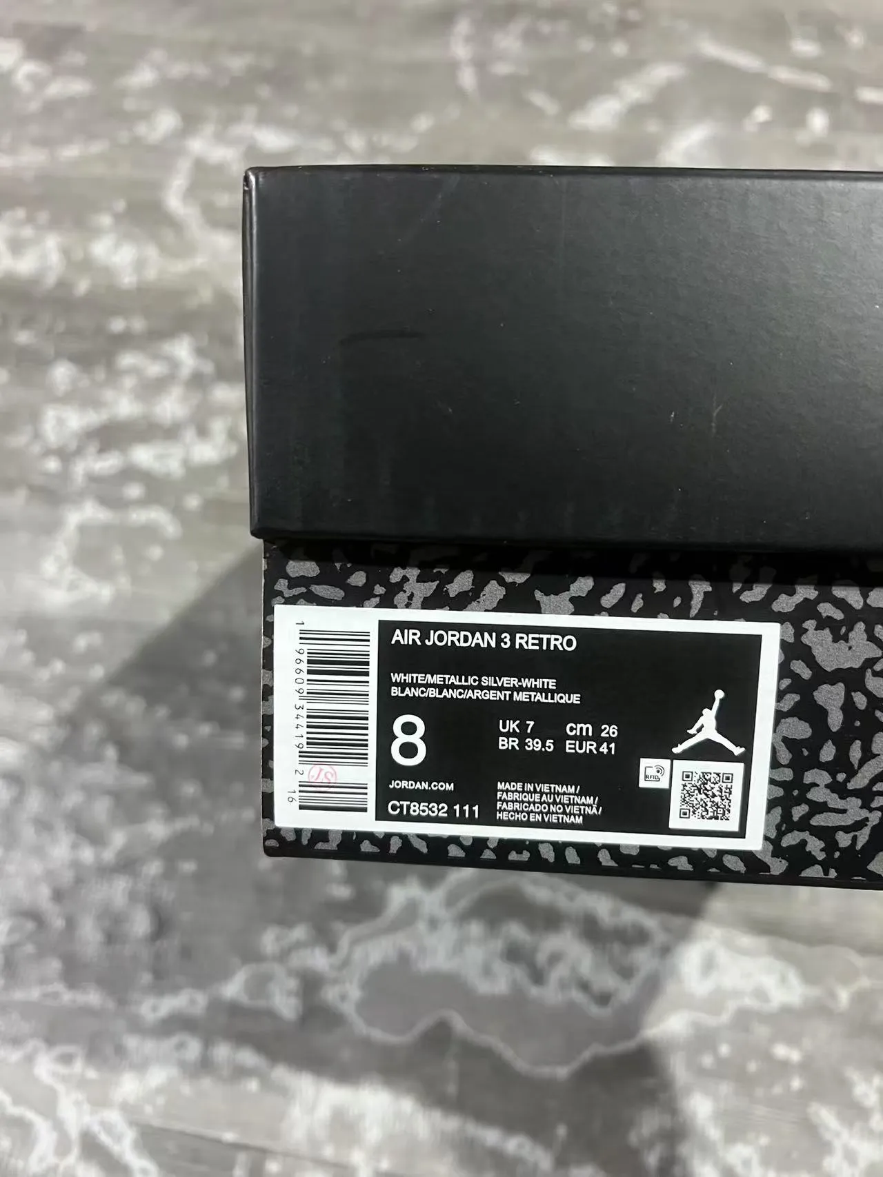 Air Jordan 3 White Elephant Print Basketball Shoes 10