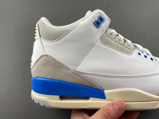 Chaussures de basketball Air Jordan 3 blanc gris clair bleu 3
