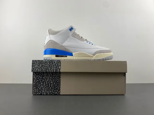 Chaussures de basketball Air Jordan 3 blanc gris clair bleu 15