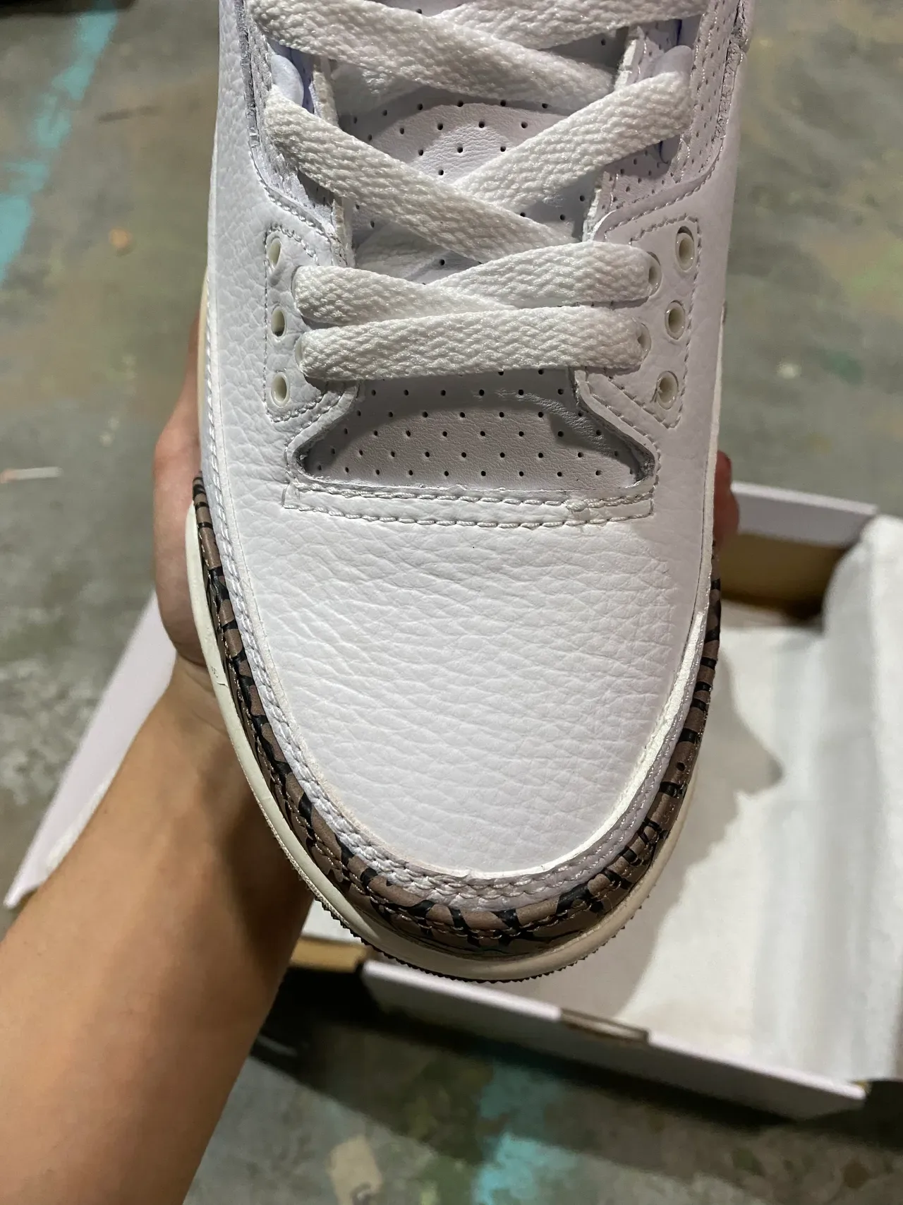 Air Jordan 3 Chaussures de basketball Blanc Éléphant rose 3