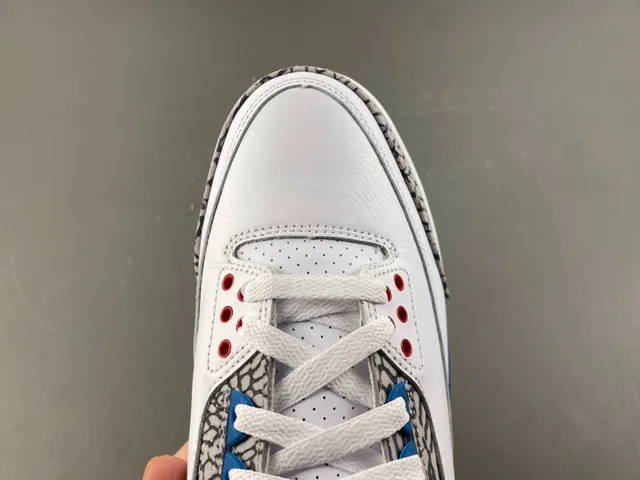 Air Jordan 3 White Royal Blue Elephant Print Basketball Shoes 5