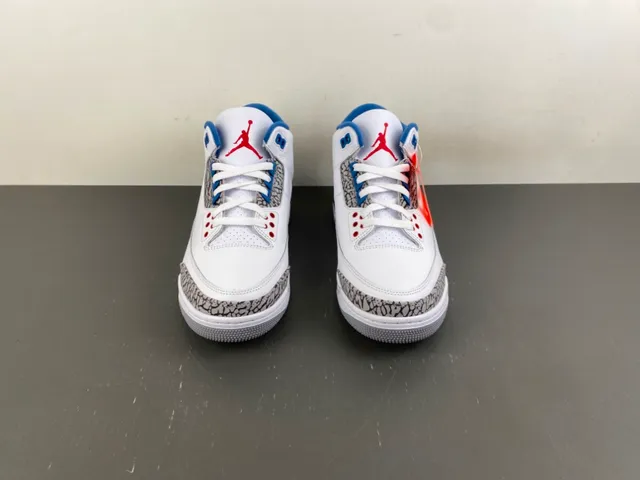 Air Jordan 3 White Royal Blue Elephant Print Basketball Shoes 11