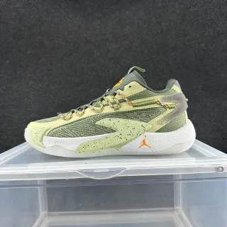 Air Jordan 37 Green Orange Layered Mesh And Synthetic Upper Speckled White Midsole Basketball Shoes