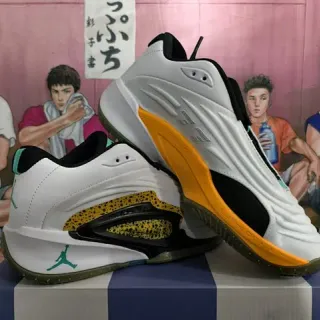 Air Jordan 37 White Black Orange Speckled Basketball Shoes