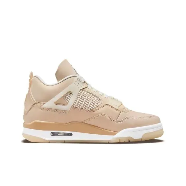 Air Jordan 4 Beige Leather and Mesh Basketball Shoes 6