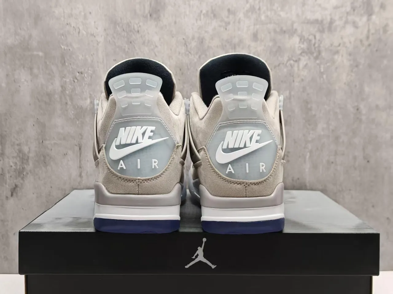 Air Jordan 4 Beige Navy Basketball Shoes 6