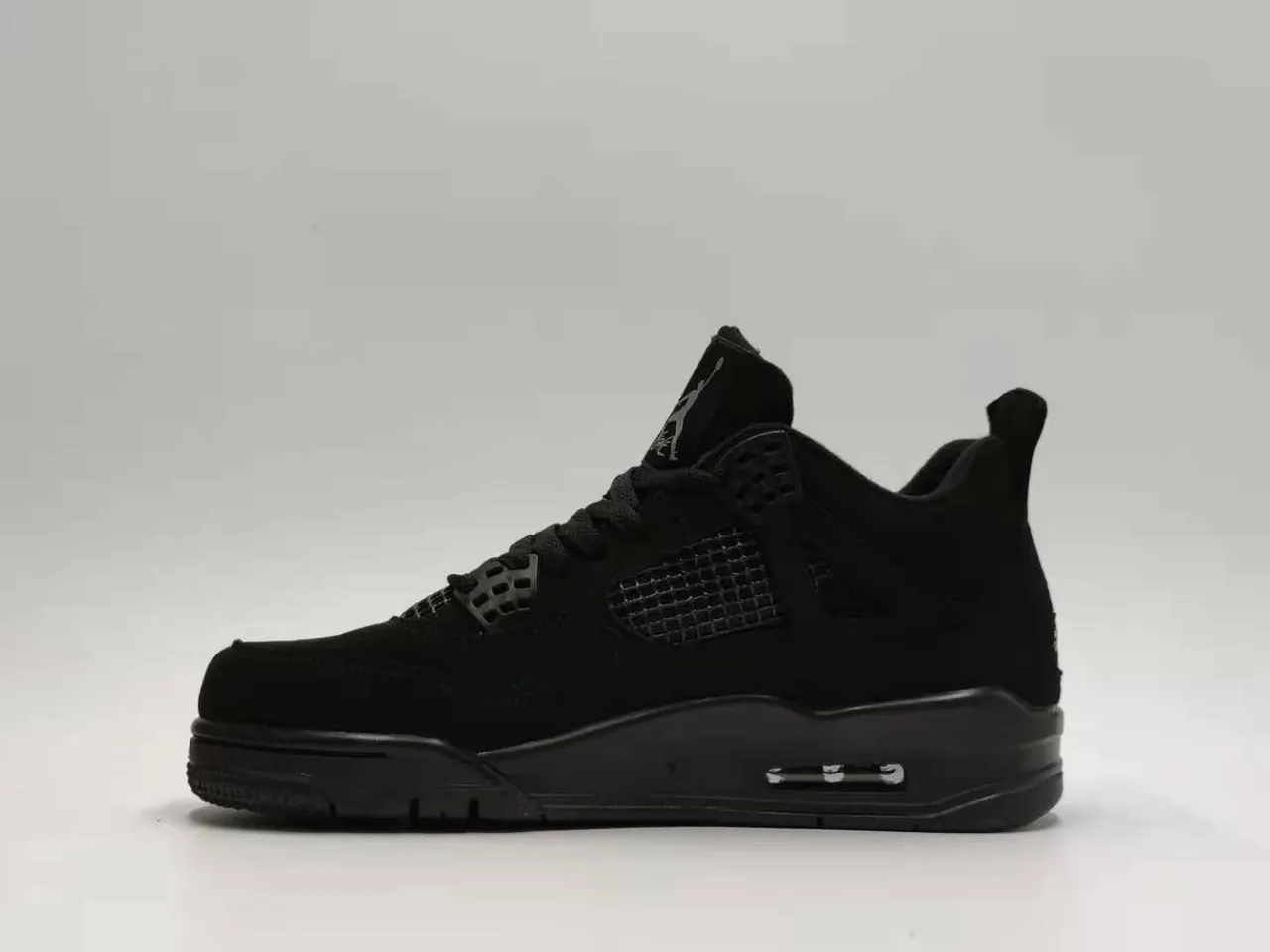 Tênis de basquete Air Jordan 4 preto monocromático 3