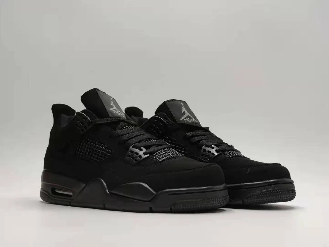 Tênis de basquete Air Jordan 4 preto monocromático 6