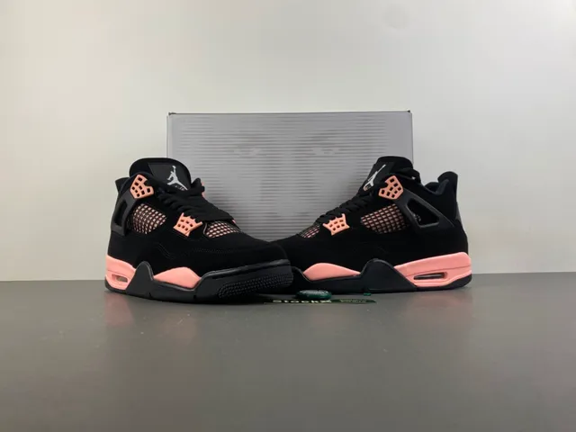 Tênis de basquete Air Jordan 4 preto e ouro rosa 13