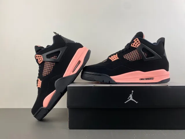 Tênis de basquete Air Jordan 4 preto e ouro rosa 14
