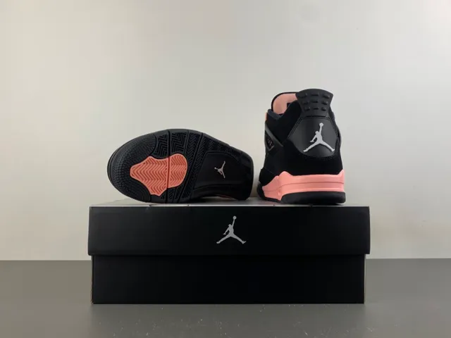 Tênis de basquete Air Jordan 4 preto e ouro rosa 16