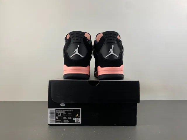 Tênis de basquete Air Jordan 4 preto e ouro rosa 17