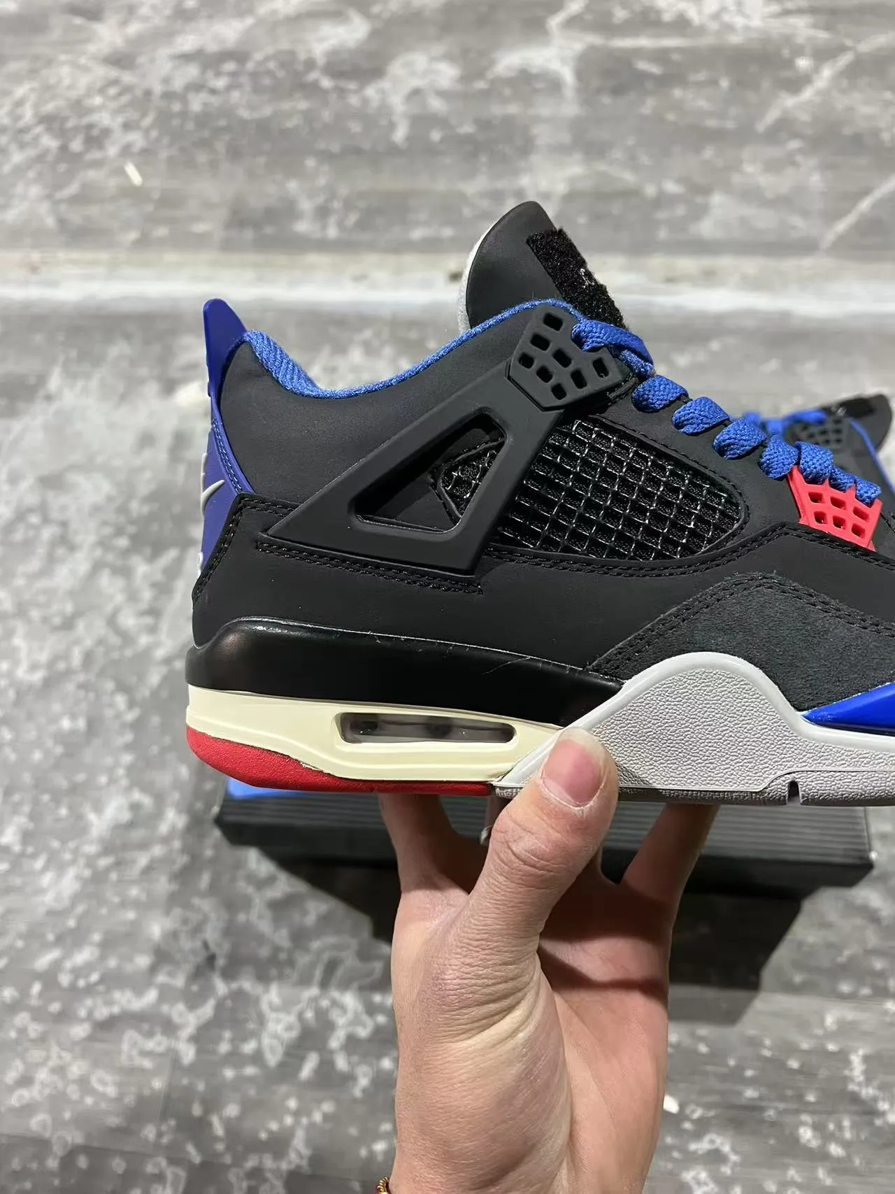 Air Jordan 4 Black Royal Blue Red Basketball Shoes 7