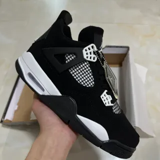 Air Jordan 4 Black White Basketball Shoes