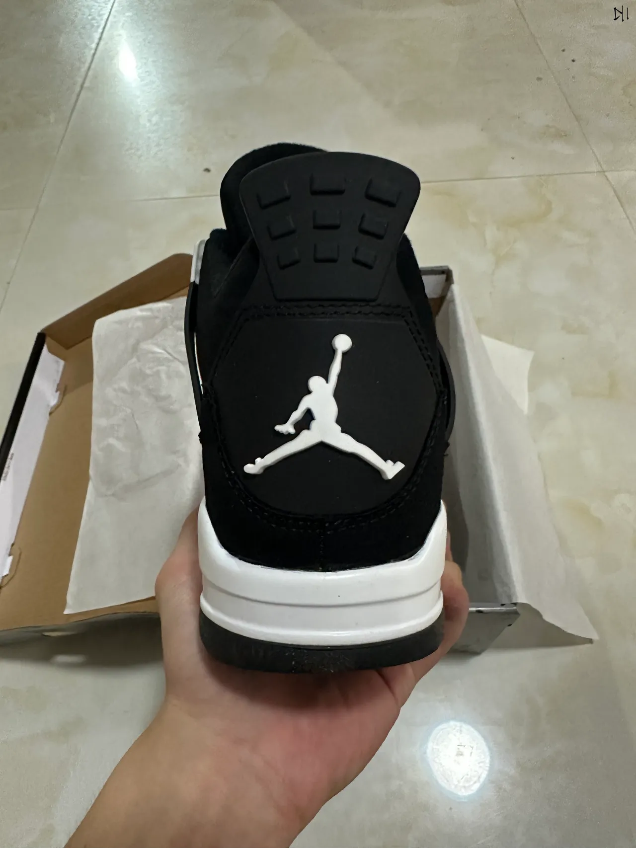 Air Jordan 4 Black White Basketball Shoes 6