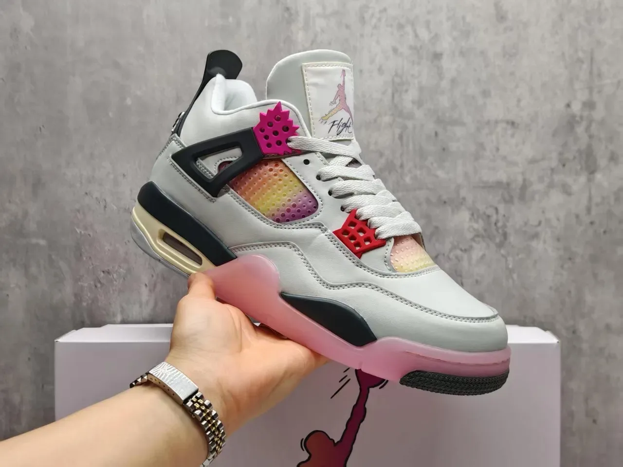 Air Jordan 4 Gradient Mesh High-Top Basketball Shoes 11