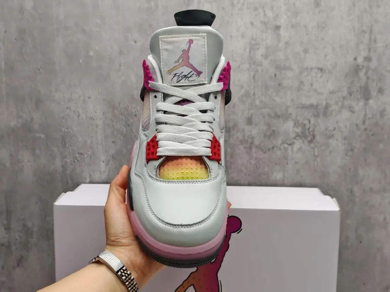 Air Jordan 4 Gradient Mesh High-Top Basketball Shoes 12