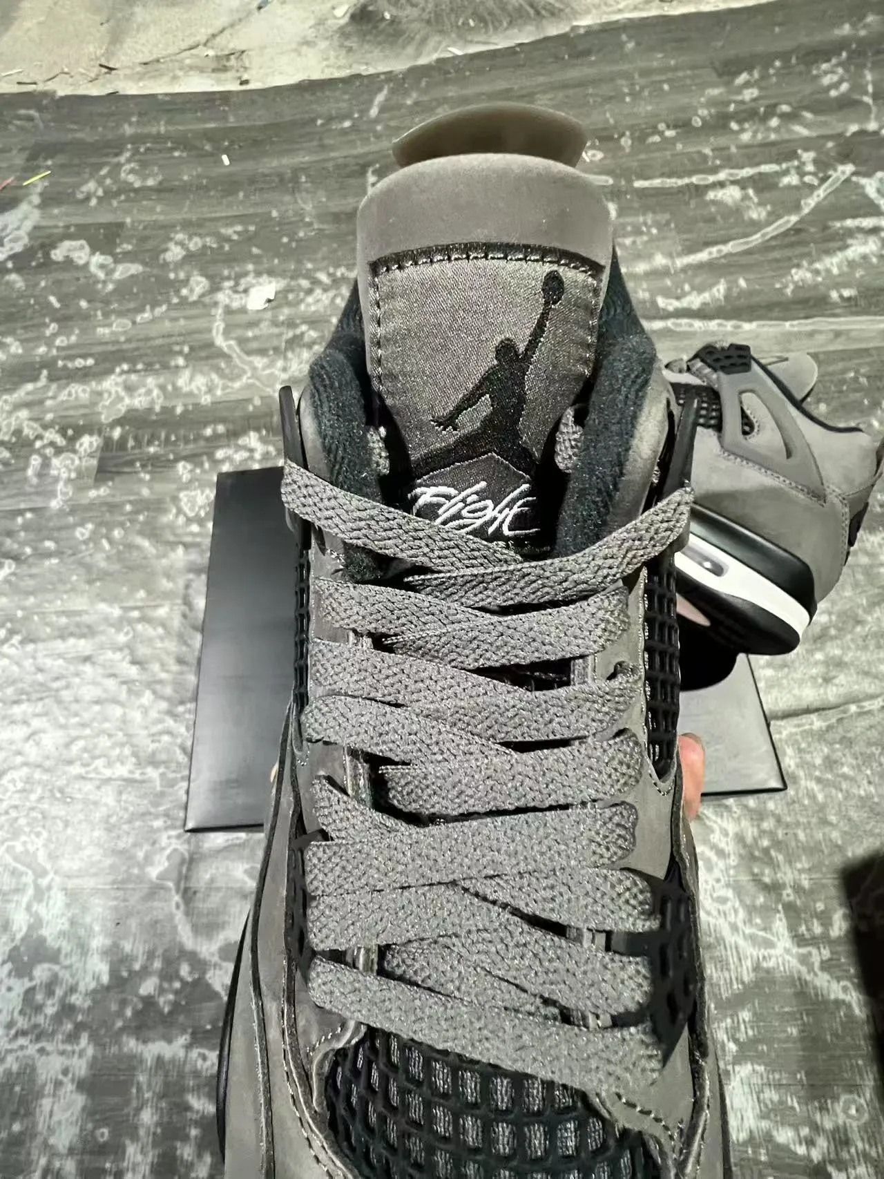 Zapatillas de baloncesto Air Jordan 4 gris negro blanco 4