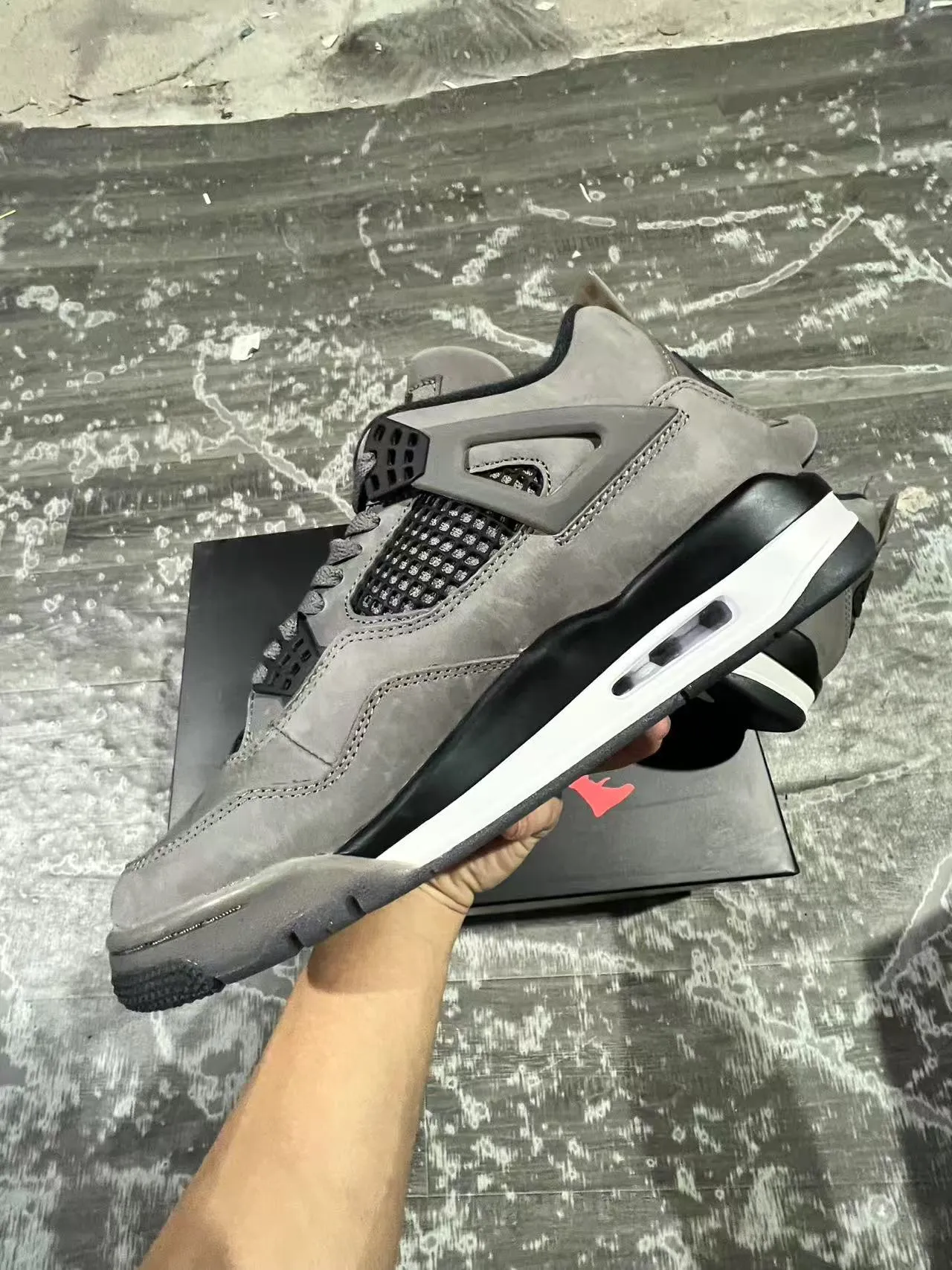 Zapatillas de baloncesto Air Jordan 4 gris negro blanco 5