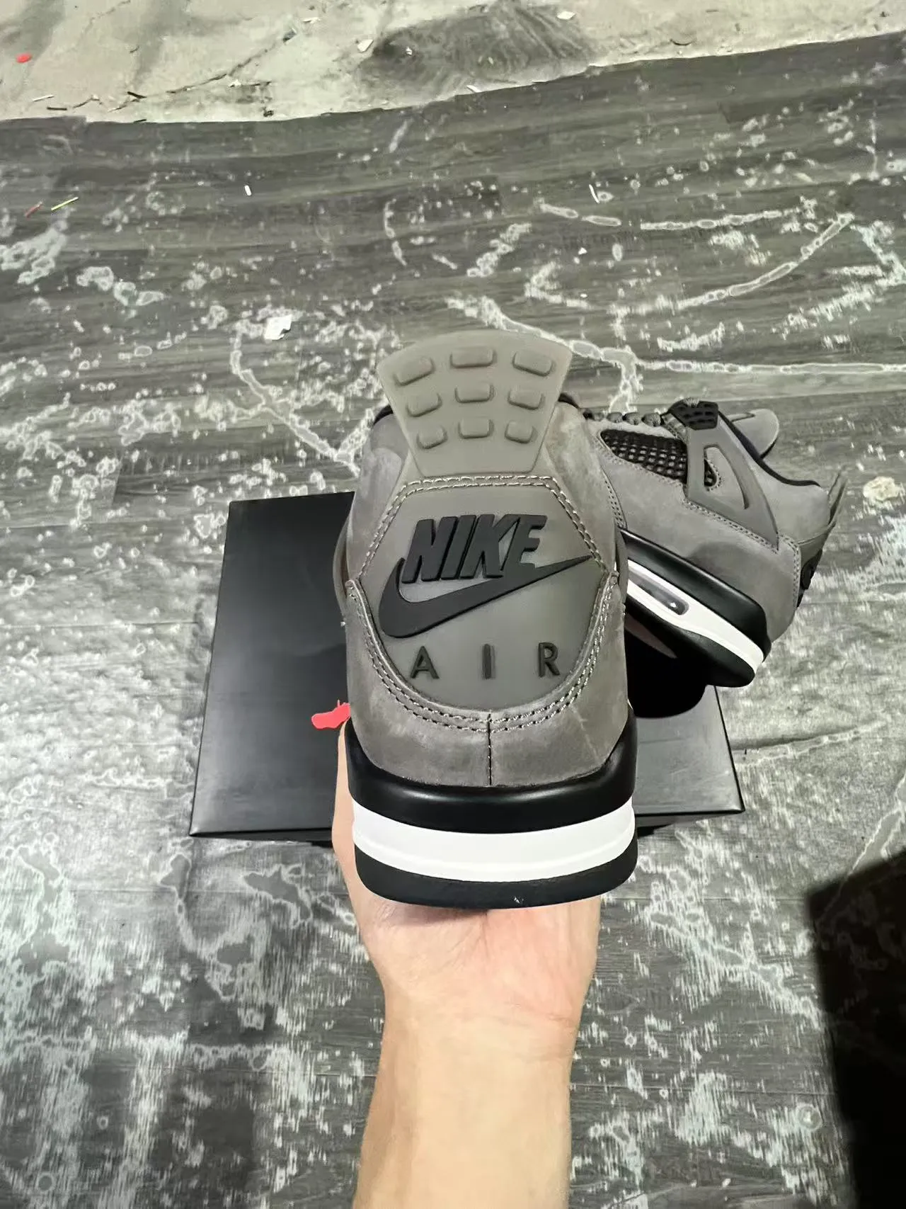 Zapatillas de baloncesto Air Jordan 4 gris negro blanco 8