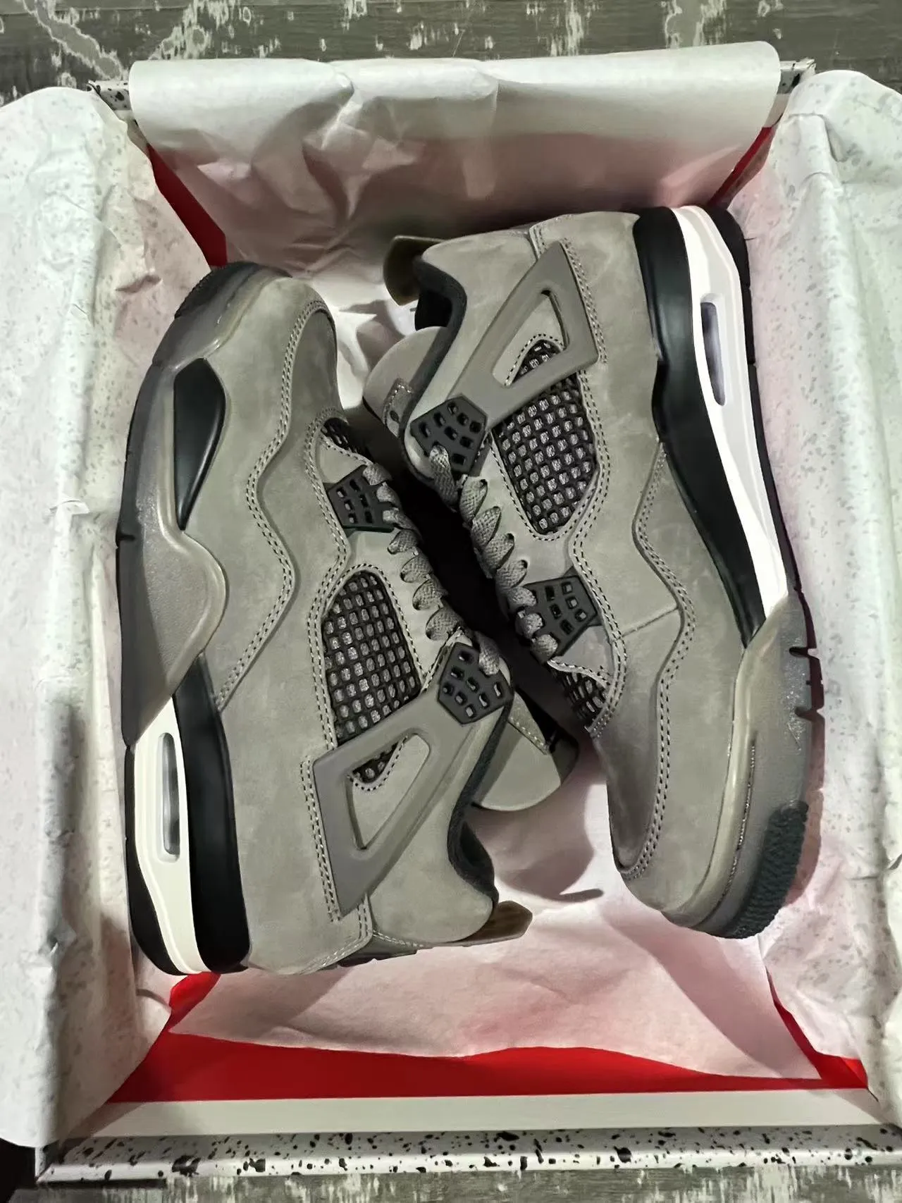Zapatillas de baloncesto Air Jordan 4 gris negro blanco 9