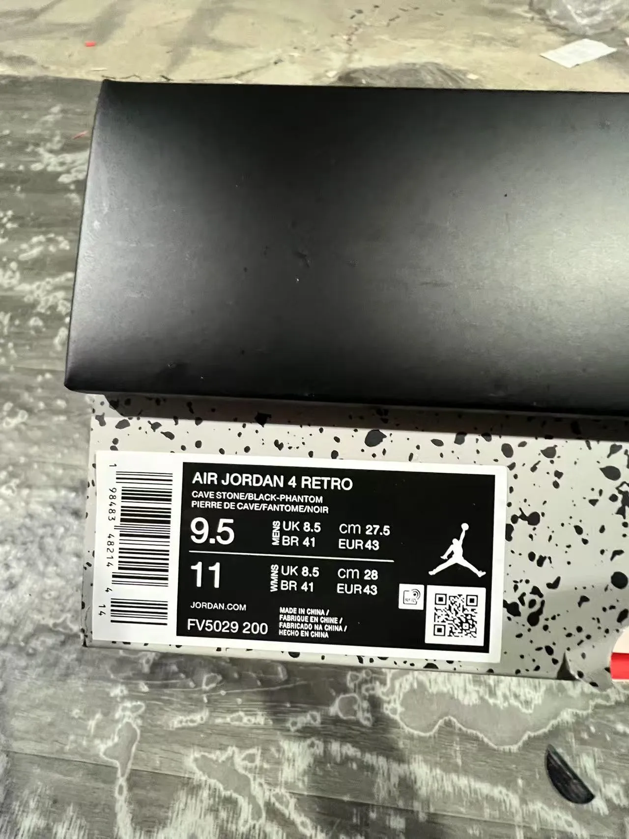 Zapatillas de baloncesto Air Jordan 4 gris negro blanco 10
