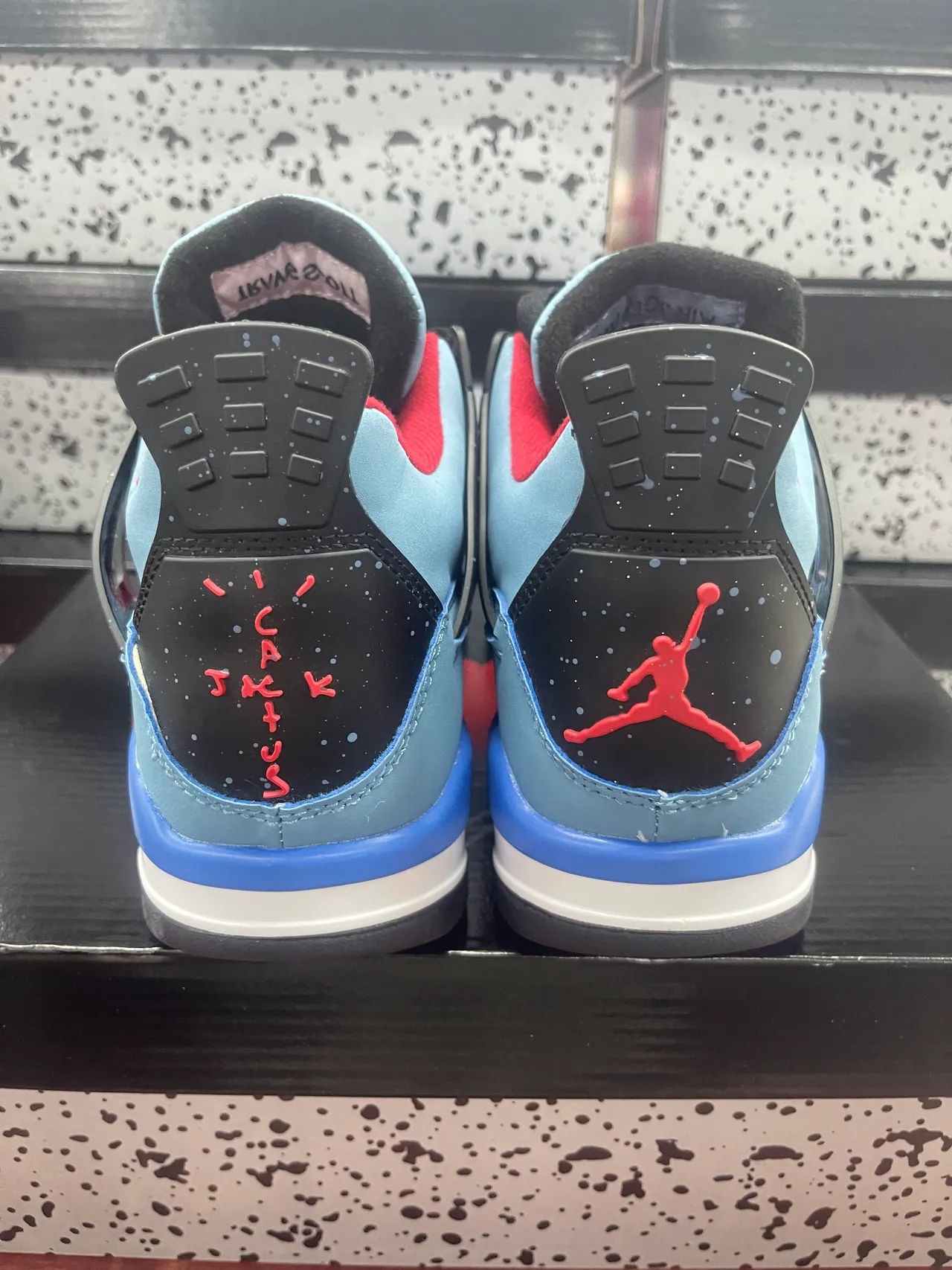 Air Jordan 4 Light Blue Red Black Basketball Shoes 7