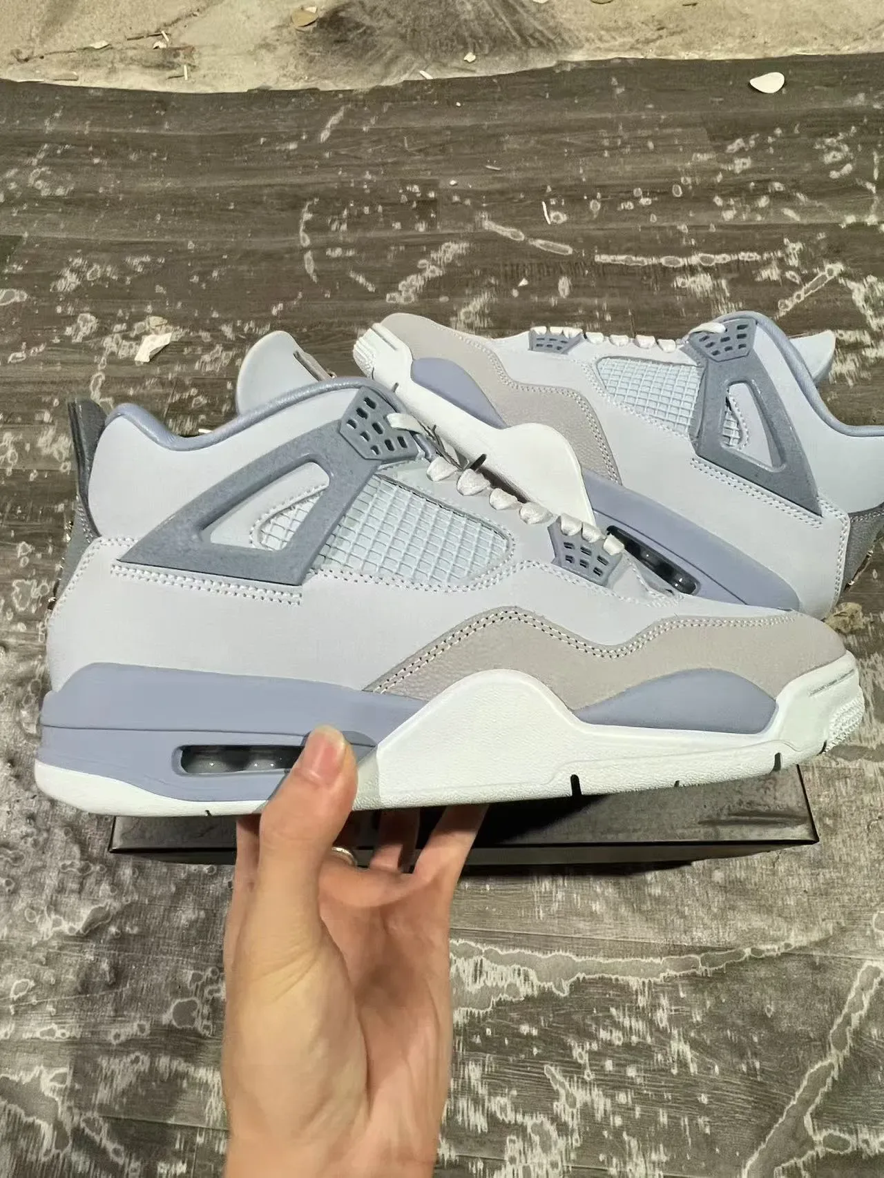 Air Jordan 4 Tênis de Basquete Cinza Claro e Cinza Médio 6