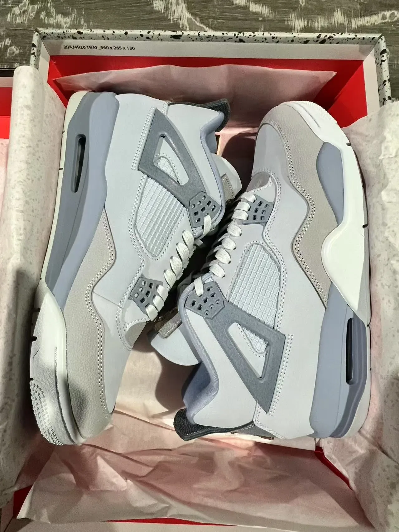 Air Jordan 4 Tênis de Basquete Cinza Claro e Cinza Médio 8