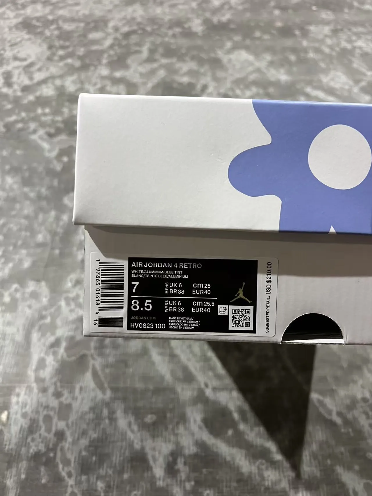 Air Jordan 4 Light Gray and Periwinkle Blue Lifestyle Sneakers 10