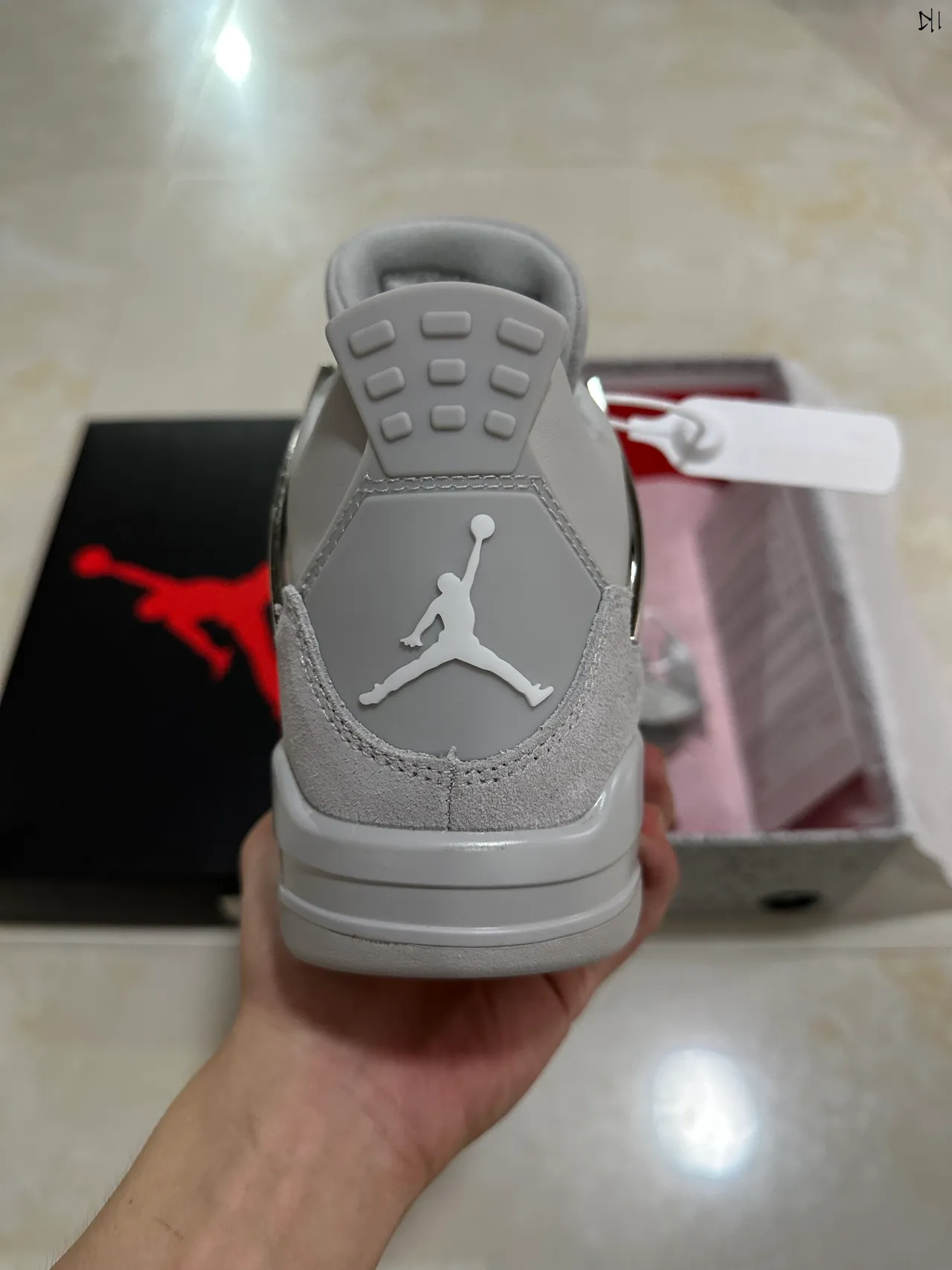 Air Jordan 4 Light Gray Silver Metallic Basketball Shoes 7
